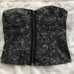 Zip up bustier top